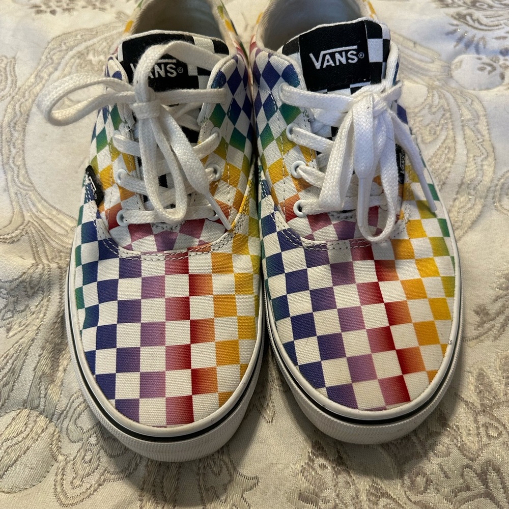 Vans Sneakers Classic Style size 7.5 women’s checkerboard multi colored - Picture 10 of 11
